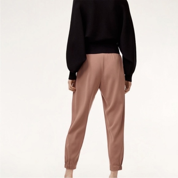 Aritzia Babaton the dexter pull on tuxedo pants Tan Size M - Picture 2 of 8